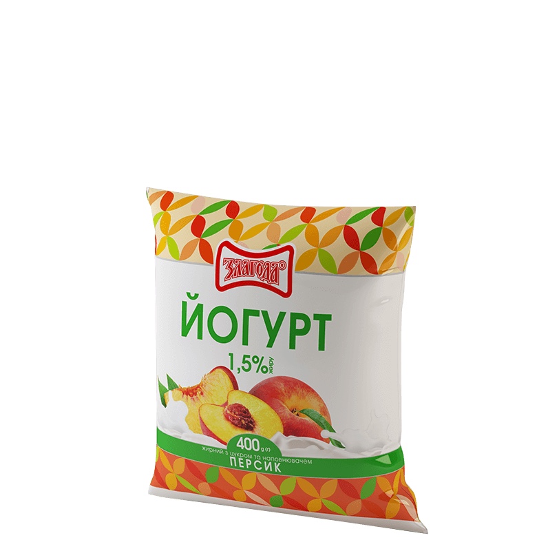 Йогурт питний ЗЛАГОДА персик, 1,5%, 400 г